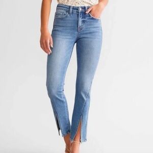 NWT Flying Monkey High Rise Split Straight Stretch Jean (Size 25)